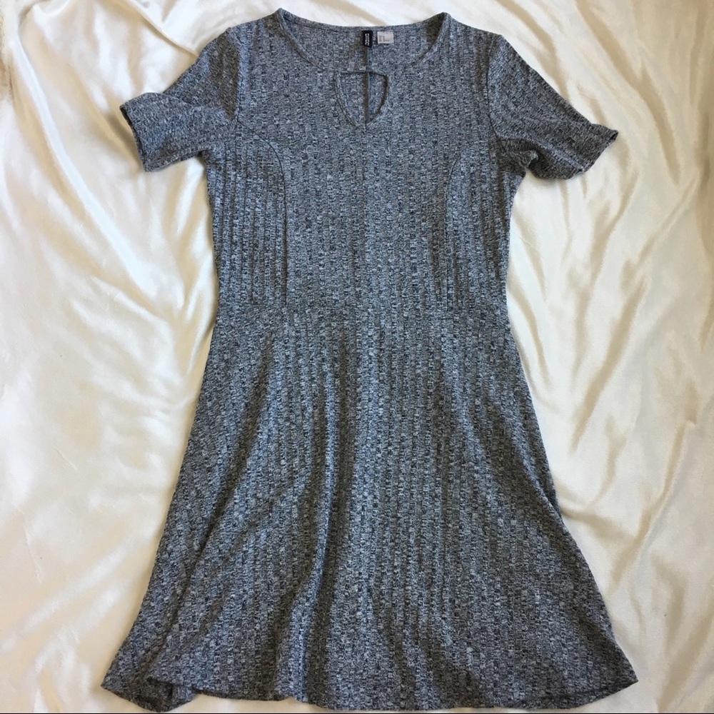 Ribbed Gray Dress